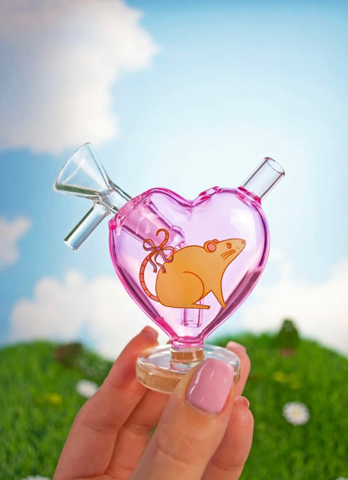 BURNING LOVE Convertible Heart Bubbler- Rat
