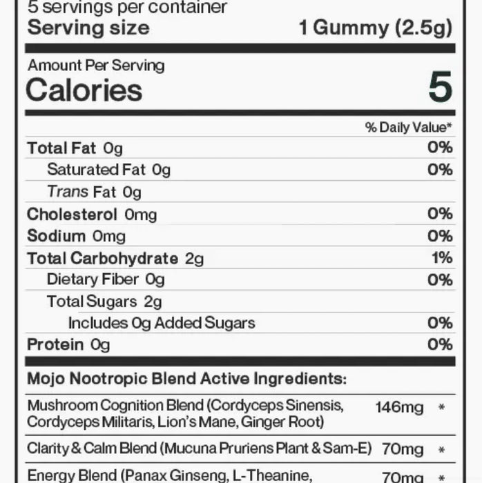 Mojo Gummies Brain Boosting Gummies, Pomegranate Hibiscus