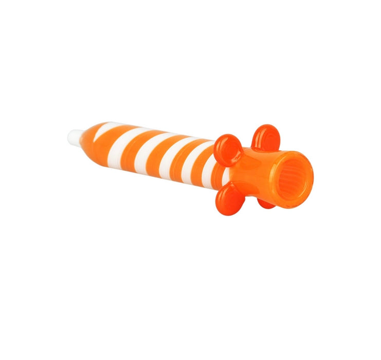 Birthday Candle Glass Chillum | 4.25" | ORANGE