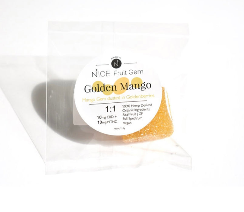 NICE HEMP CO. 1:1 Golden Mango INDIVIDUAL FRUIT GEMS