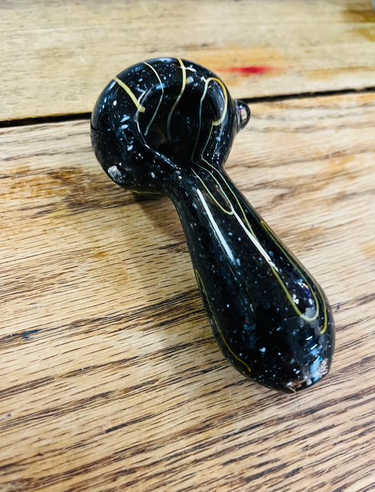 Simple Worked Spoon Pipe | 3.25"-3.5" | BLACK PANTHA