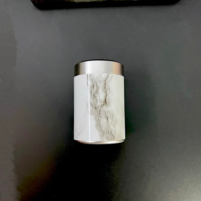 Haus of Topper Objects BLACK & WHITE Marble Stash CANISTER SILVER