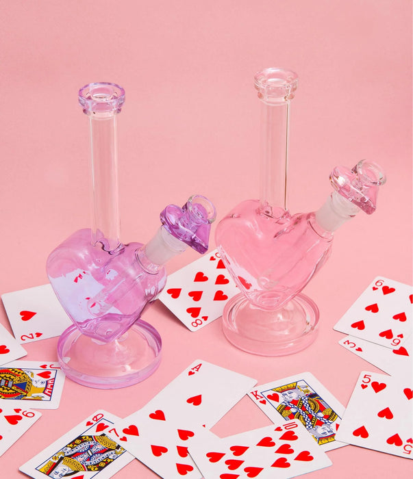 CANNA STYLE PINK HEART BONG with matching heart bow