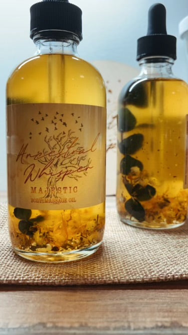 Ancestral Whisper “Majestic” body/massage oil infused with CBD 4oz.