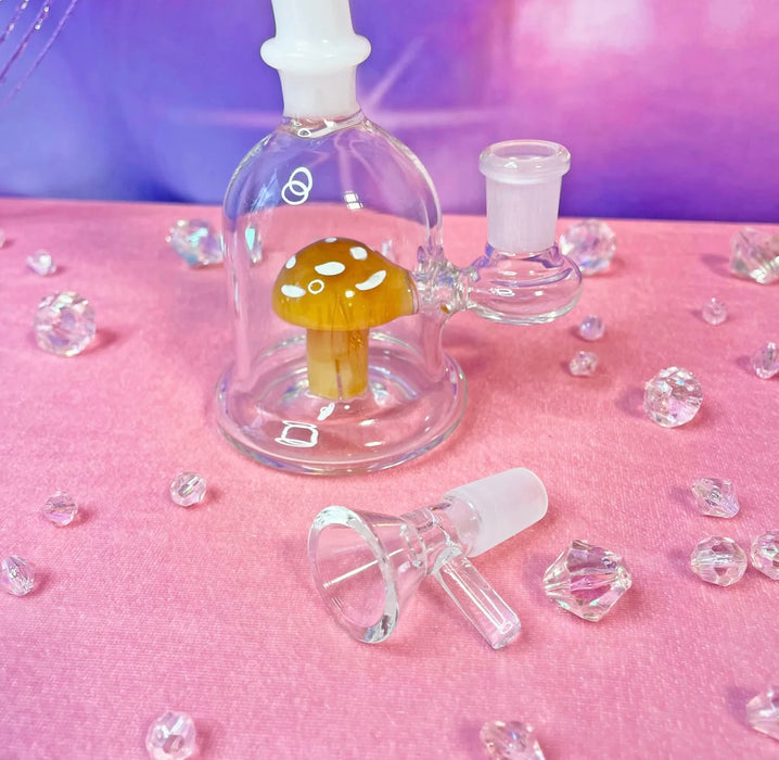 BURNING LOVE Micro Mushroom Water Pipe- AMBER