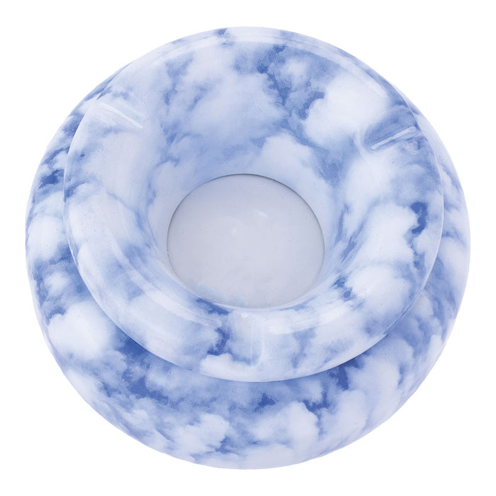 Fujima Moroccan Ceramic Ashtray | Marble Blue | 5"