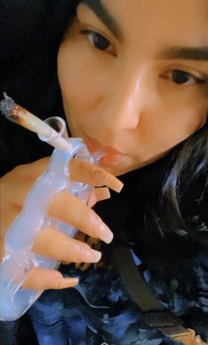 Happy Buds Glass Knuckle Joint Bubbler Orange