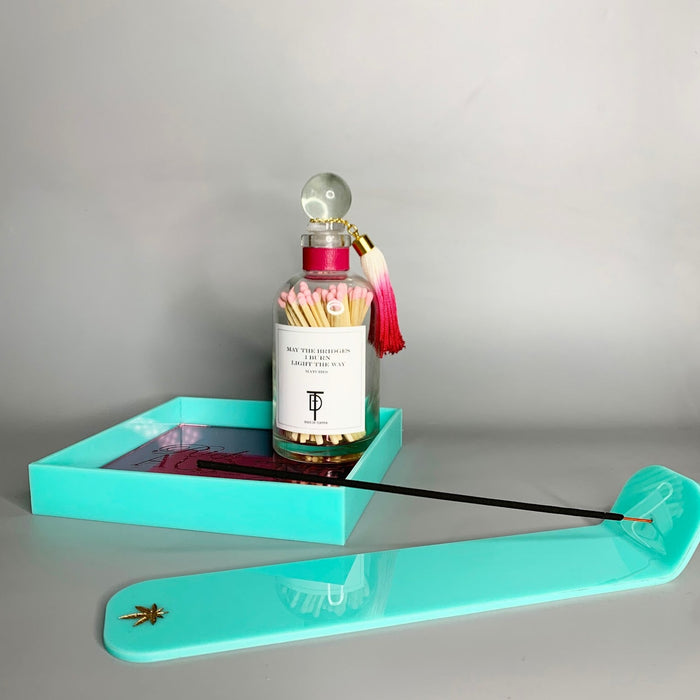 HAUS OF TOPPER OBJECTS Handmade Acrylic Incense Holder TURQUOISE