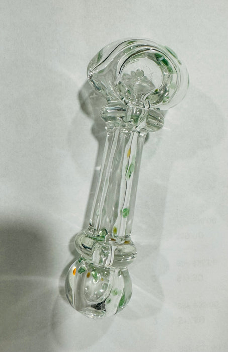 Shattered Reflections Clear Glass Hand Pipe | 4" GREEN