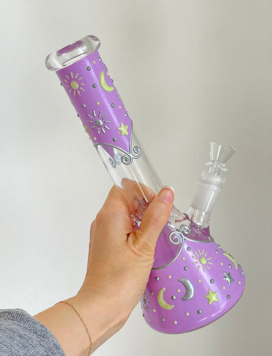 CANNA STYLE LAVENDER CELESTIAL BONG (glow in the dark)