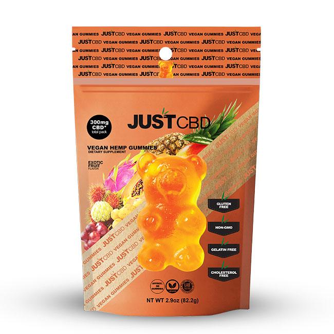 JUST CBD VEGAN HEMP GUMMIES EXOTIC FRUIT 300MG