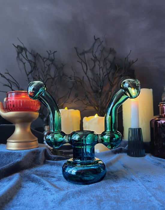 BURNING LOVE Buddy System Double Bubbler- Teal