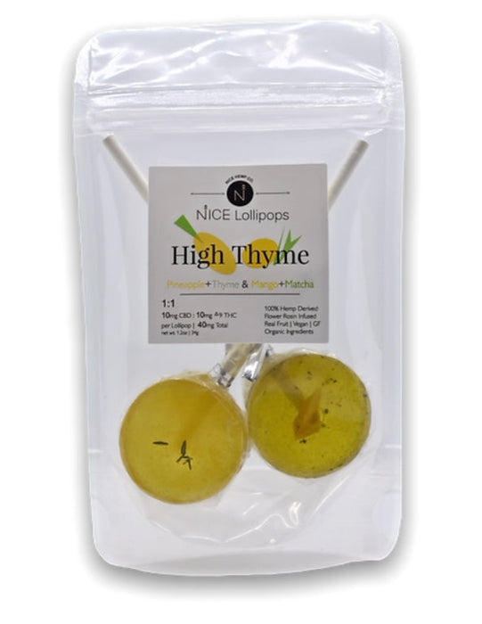 NICE HEMP CO. 1:1 LOLLIPOPS - 2 PACK High Thyme