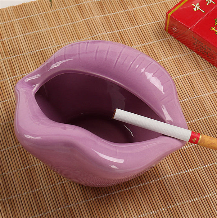 Happy Buds Ceramic Lips Ashtray PURPLE