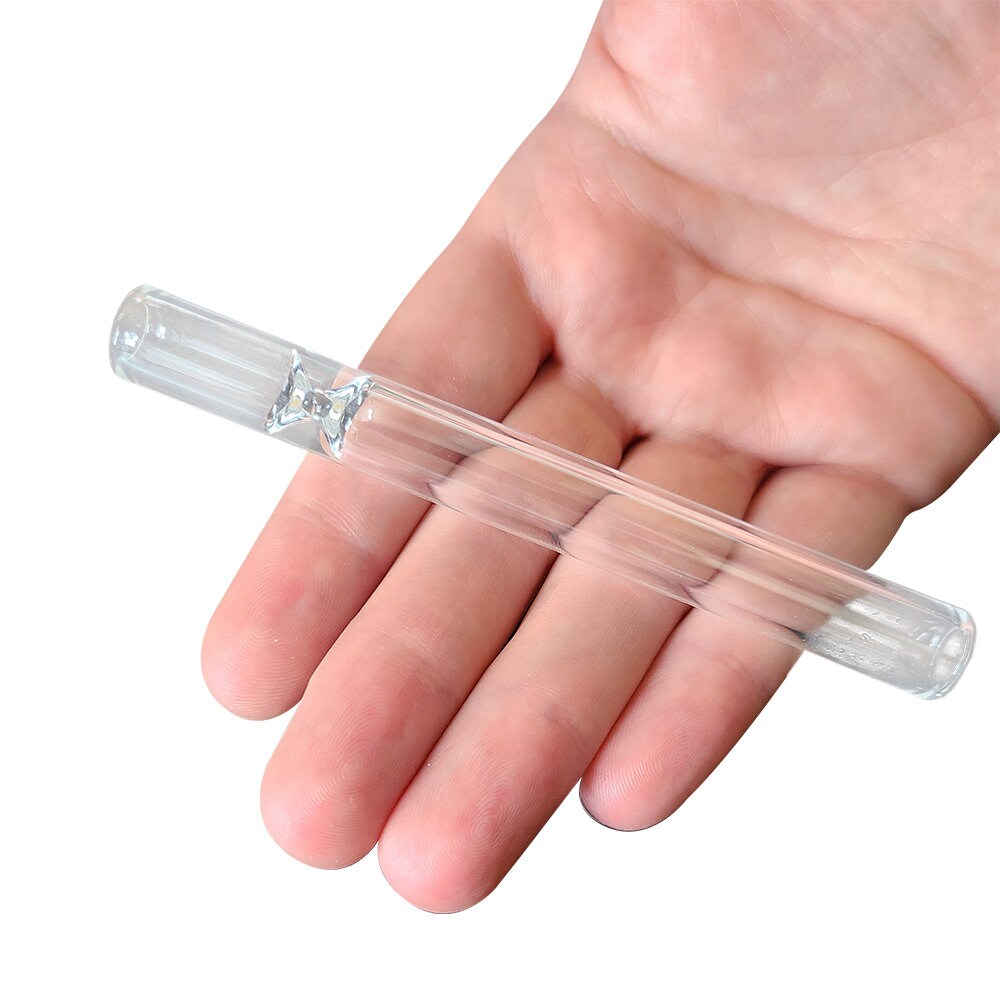 Ornate Ocean Clear Glass Simple One Hitter — Happy Buds Brooklyn