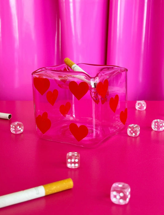 BURNING LOVE Pink Dice Ash Tray