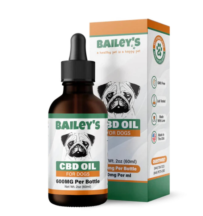 Bailey's Full Spectrum Hemp CBD Oil For Dogs 600mg
