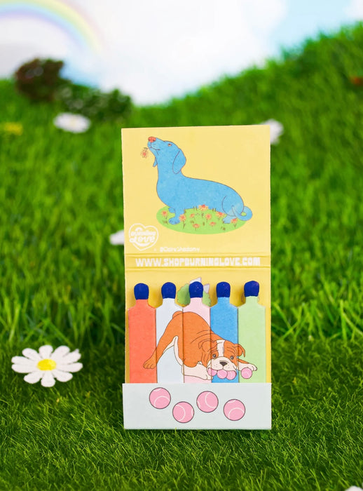 BURNING LOVE Dog Matchbook