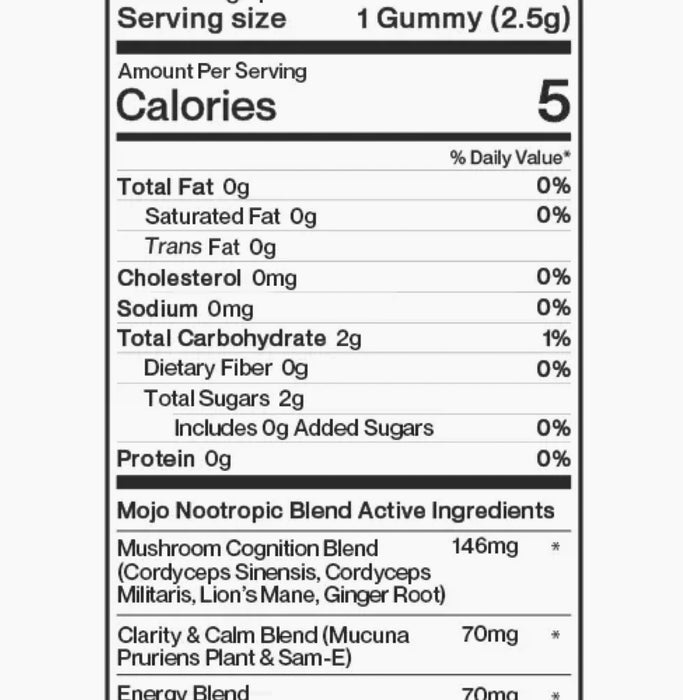 Mojo Gummies Brain Boosting Gummies, Pomegranate Hibiscus