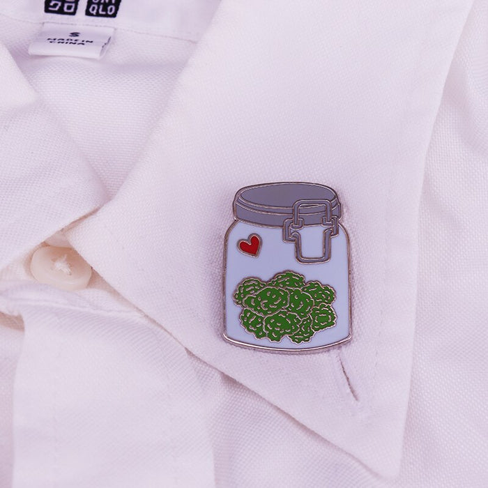 Happy Buds Enamel Stash of Love Nugs Brooch Pin