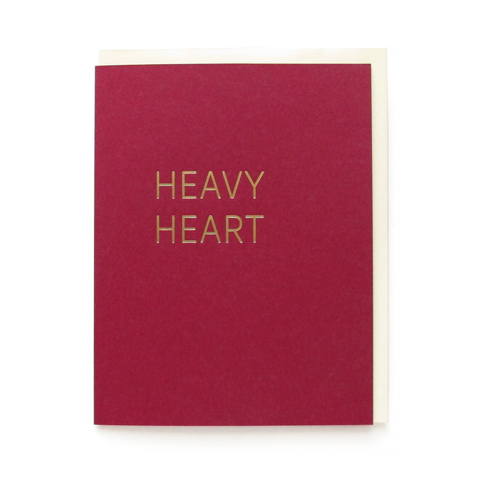 WORD FOR WORD HEAVY HEART Hot Foil Greeting Card sympathy condolences