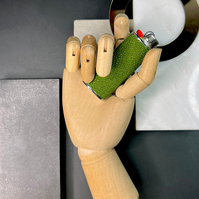 Haus of Topper Objects India Green Shagreen Classic Lighter Case