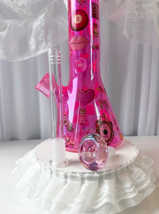 BURNING LOVE PINK THINGS BEAKER BONG