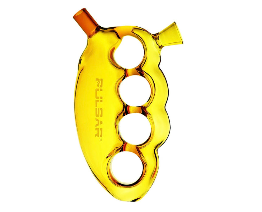 Pulsar Knuckle Bubbler | Glass | 5.5" Transparent Yellow