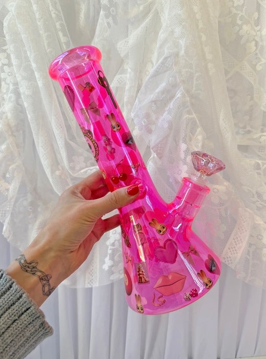 BURNING LOVE PINK THINGS BEAKER BONG