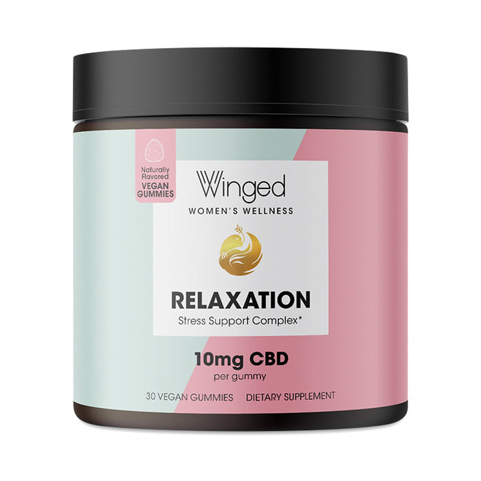 WINGED WOMEN'S WELLNESS Relaxation CBD Gummies with L-Theanine, Primrose Oil & Calming Botanicals