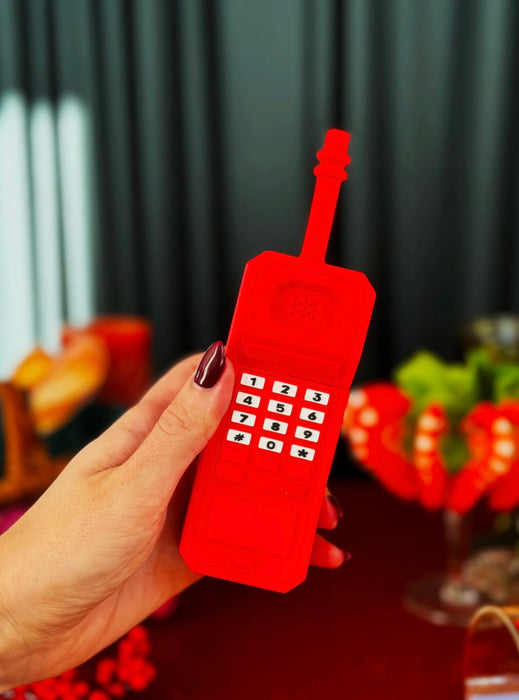 BURNING LOVE Silicone Retro Phone Bubbler- Red