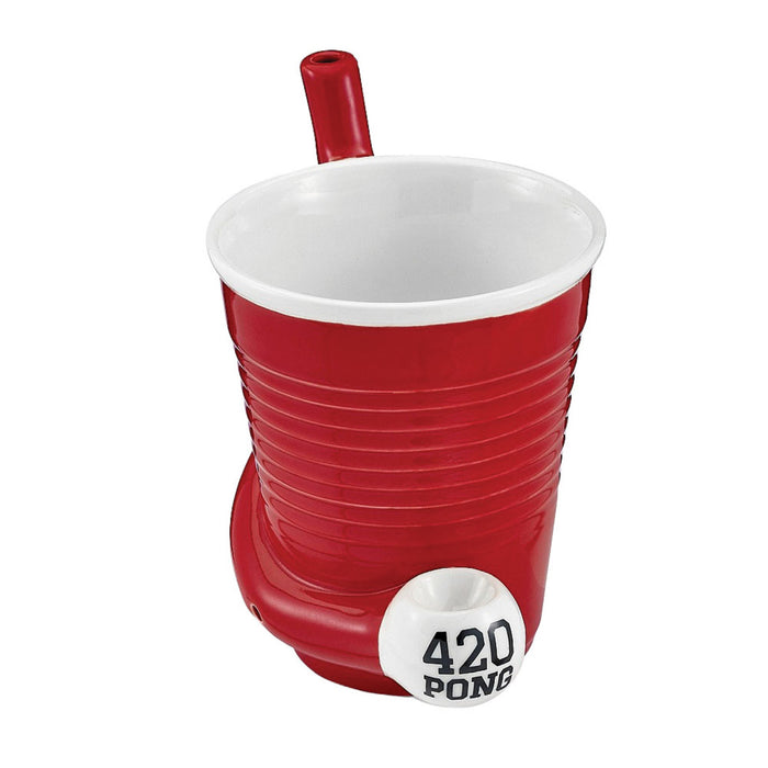 Beer Pong Cup Ceramic Pipe | 5.5"
