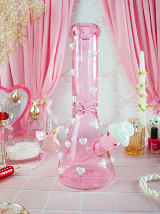 BURNING LOVE Pearl Adorned Beaker Bong