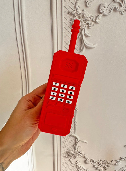 BURNING LOVE Silicone Retro Phone Bubbler- Red