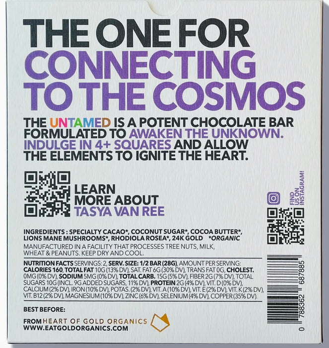 Eat Gold Organics The Untamed A 24k Gold, Functional, Delicious Chocolate Bar