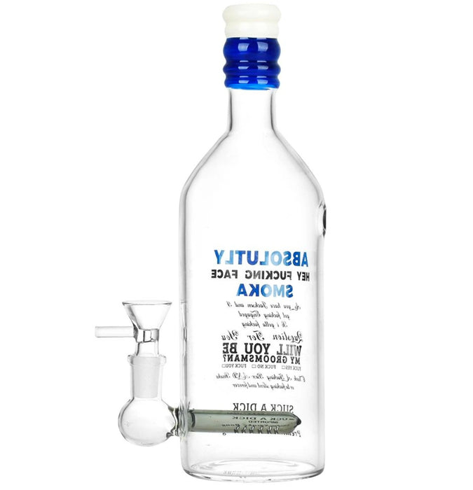 Vodka Bottle Glass Water Pipe | 9.5" | 14mm F