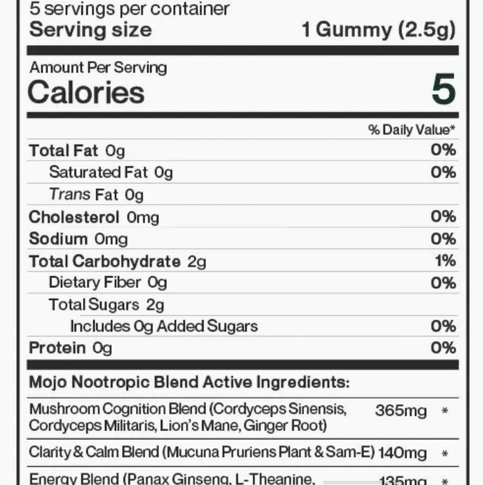 Mojo  Microdose Extra Strength Brain Boosting Gummies, Strawberry Tangerine