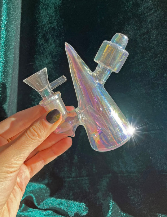 BURNING LOVE Mini Cone Bubbler- Iridescent