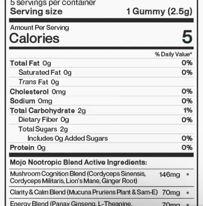 Mojo Gummies Brain Boosting Gummies, Blueberry Lavender