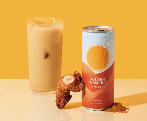 LaDiDa Hemp-infused Golden Turmeric Oat Milk Lattes Midday Meditation Drink