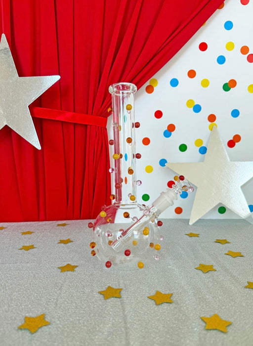 BURNING LOVE CIRCUS DOTS BONG | TRANSPARENT
