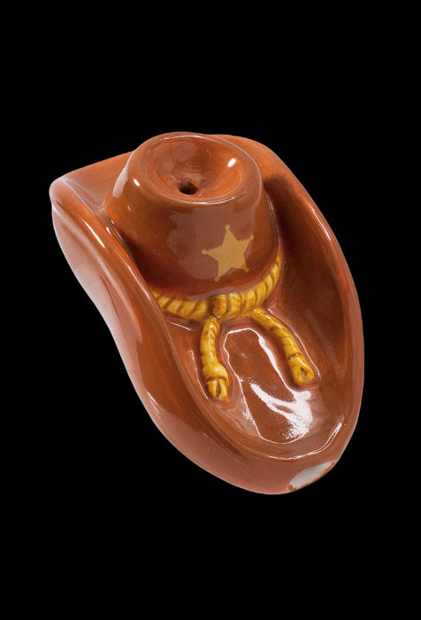 Wacky Bowlz Cowboy Hat Ceramic Pipe | 4"