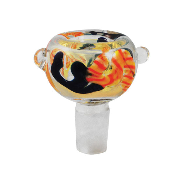 Stripe Swirl Bubble Style Herb Slide | 14mm M | Colors Vary