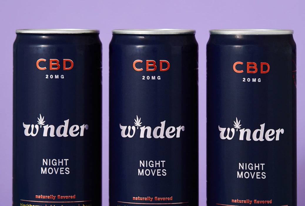 W*nder - Sparkling CBD Night Moves CBD - BOOST ENERGY AND FOCUS  Blackberry, Blueberry & Basil