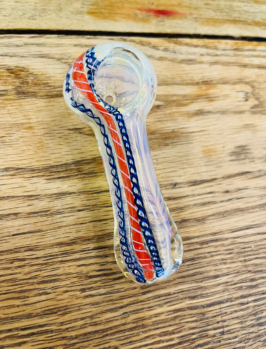 Simple Worked Spoon Pipe | 3.25"-3.5" | STRIPES AND ALL