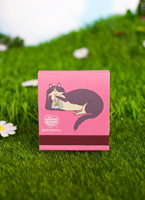 BURNING LOVE Cat Matchbook