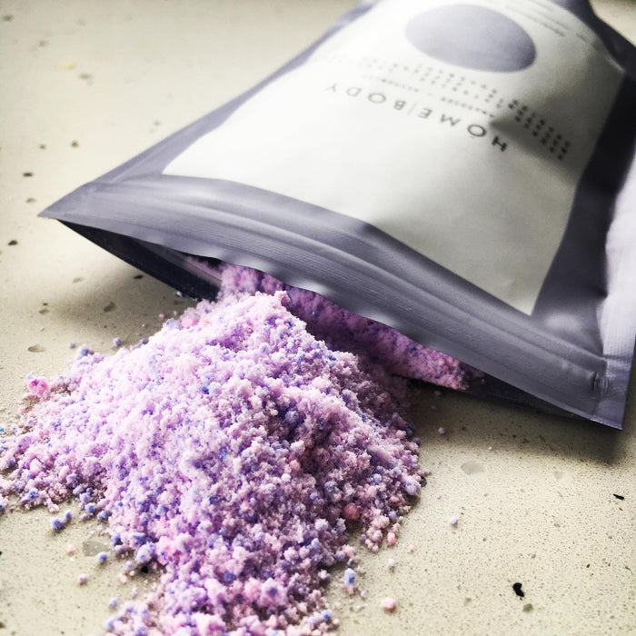 HOMEBODY Under 300MG CBD "Amethyst + Alchemist" Pearlescent CBD Bath Bomb Soak: 14oz. LARGE