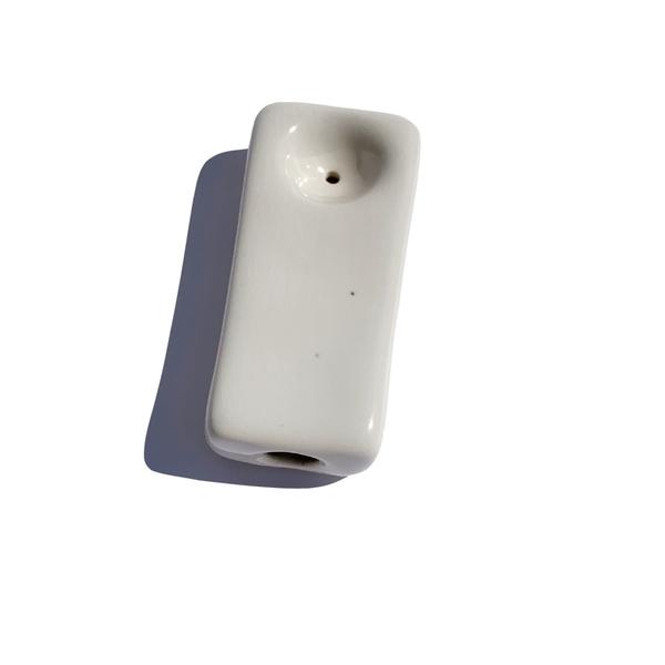 Ceramic Smokeware Squangular Pipe White