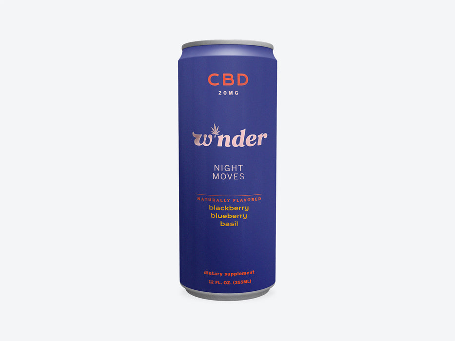 W*nder - Sparkling CBD Night Moves CBD - BOOST ENERGY AND FOCUS  Blackberry, Blueberry & Basil