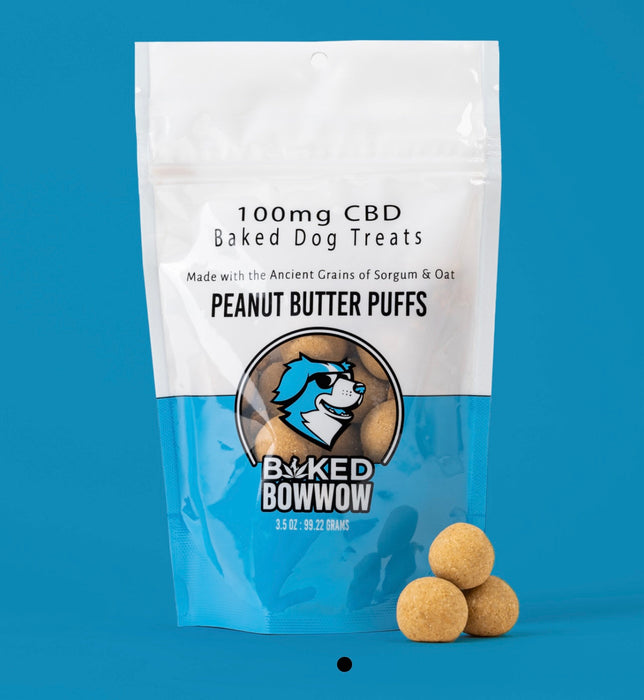 Eighty Six Group Baked BowWow - Peanut Butter Puffs 100MG - CBD Dog Treats